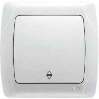 Переключатель проходной одноклавишный белый VIKO CARMEN 90561004